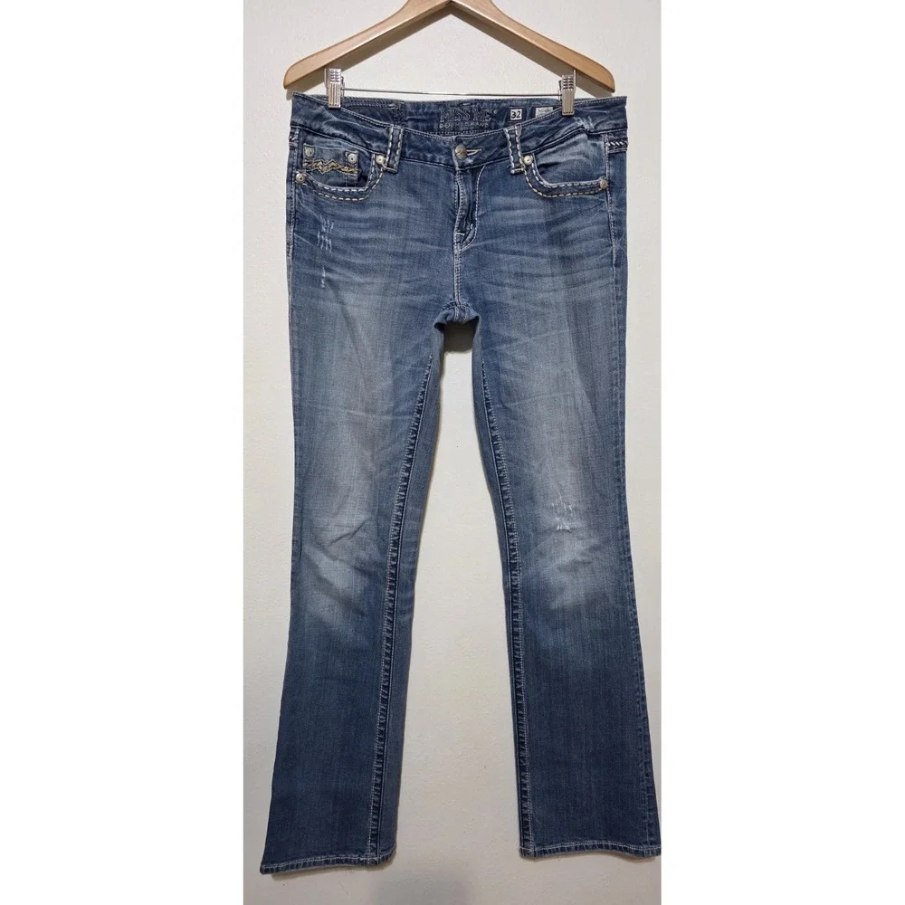 Miss Me Jeans Women Tall 32x36 Easy Boot Cowgirl Western Flare Y2K Bling Country